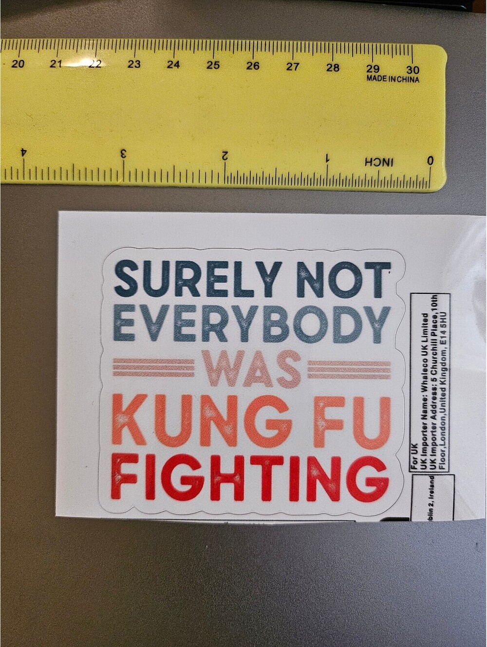 Surely not everybody was kung fu fighting -sticker - for laptop/bottle/etc - NEW
